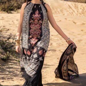 3‑Piece Unstitched Printed Lawn Suit with Embroidered Denting Lawn Dupatta – DN‑52012